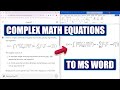 Formatting Math Equations in Word