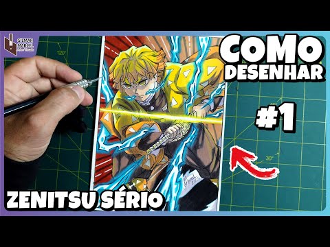 Como Desenhar Zenitsu Sério Respiração do Trovão #1 – Passo a Passo