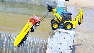 New TATA Dumper Heavy Loading Accident River Whirlpool Pulling Out JCB 5CX ? Bullet Bike Tata Tipper