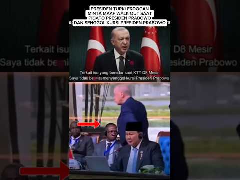 Presiden Turki Erdogan Klarifikasi Soal Senggol Kursi Presiden Prabowo😯☝ #presidenprabowo #erdoğan