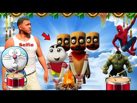 GTA V : Shinchan Marraige With Tung Tung Sahur With Franklin & Doraemon in GTA 5