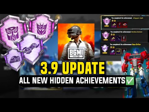 BGMI NEW ACHIEVEMENT 3.9 UPDATE | BGMI TRANSFORMERS TRIAL MISSION | BGMI 3.9 HIDDEN ACHIEVEMENTS