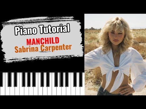 🎹MANCHILD BY Sabrina Carpenter (easy piano tutorial lesson free))