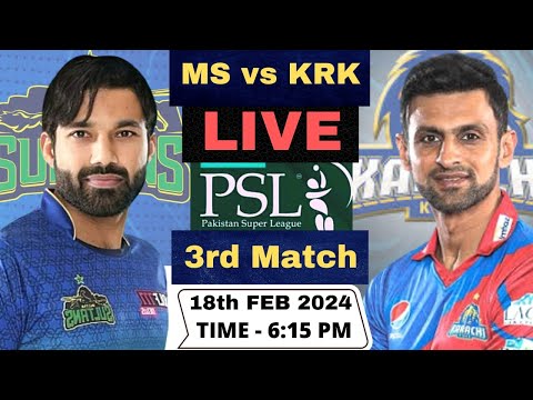 Live MS vs KRK, PSL Live Match | Peshawar Zalmi vs Quetta Gladiators Live 3rd Match PSL 2024