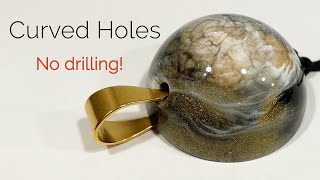 Make Curved Holes in Resin!  Any shiny mold, any kind of resin. #resinjewelry #jewelrydesigner