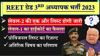 REET LEVEL 1 WAITING RESULT, REET LEVEL 2 3rd LIST RESULT ,REER LEVEL 1 COURT DECISION