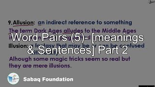 Word Pairs (5)- [meanings   &   Sentences] Part 2