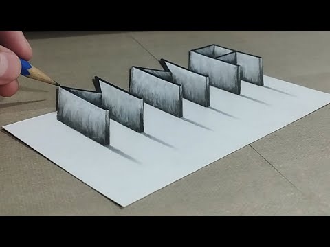 Como Dibujar 3D 🟢 dibujando TRUCO en 3d Fácil