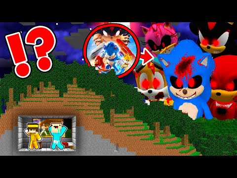 ¡SONIC 3 vs BUNKER en la MONTAÑA! 🌄😨 | 2 Noobs Pequeños vs SONIC 3.EXE LA PELICULA ENORMES!