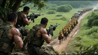 伏擊電影：八路軍埋雷伏擊日軍，炸彈轟擊瞬間吞噬敵軍連隊