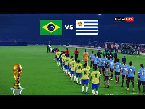 BRAZIL vs URUGUAY | FIFA World Cup 2026™ Qualifiers | Full Match | Realistic PES Gameplay