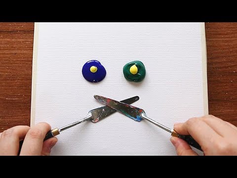 Easy & Simple Trees Landscape Acrylic Painting on Mini Canvas Step by Step #251 - Serena Art