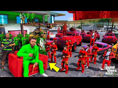 Shinchan Pinchan RED GANG vs Franklin GREEN GANG In GTA 5 | Franklin Ask Questions in Tuition