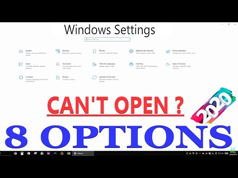 windows settings won t open