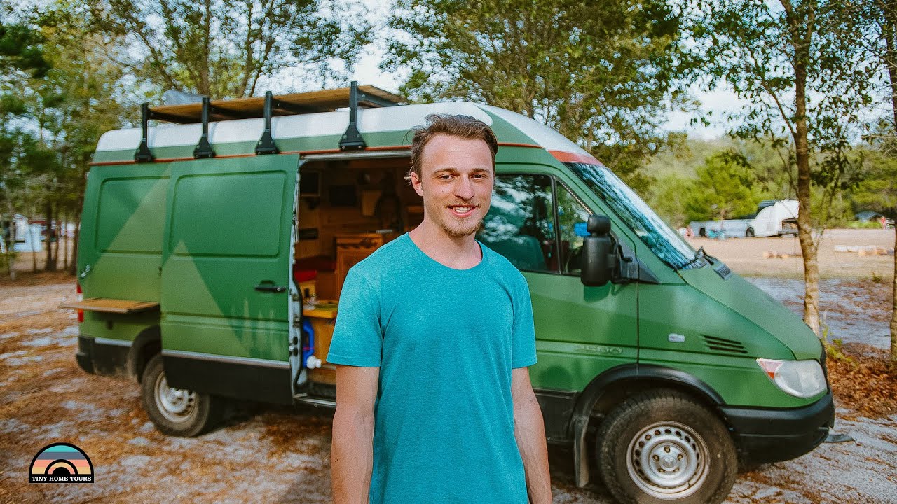 DIY Camper Van w/ Bed/Couch on a Slide System