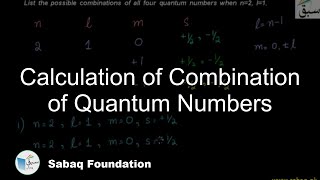 Calculation of Combination of Quantum Numbers