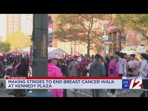 YouTube video thumbnail: 'Making Strides Against Breast Cancer Walk' Held in Providence