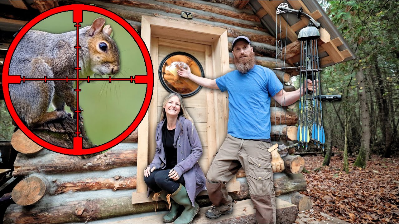 Medical Update, Scope Squirrel Snipping, Deer Bow Hunt - Off Grid Log Cabin Overnight with My Wife