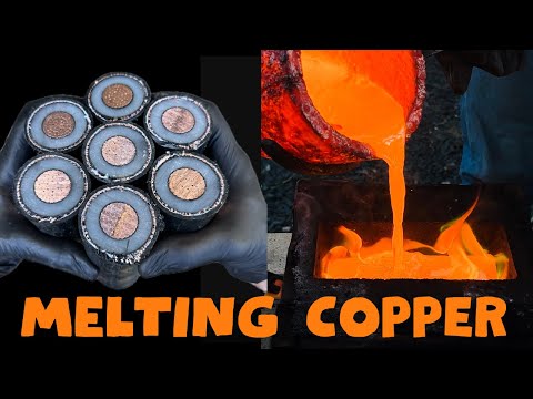 Monster Copper Cable Melt - Copper  Ingots & Coins - ASMR MELTING METAL -BigStackD Trash To Treasure