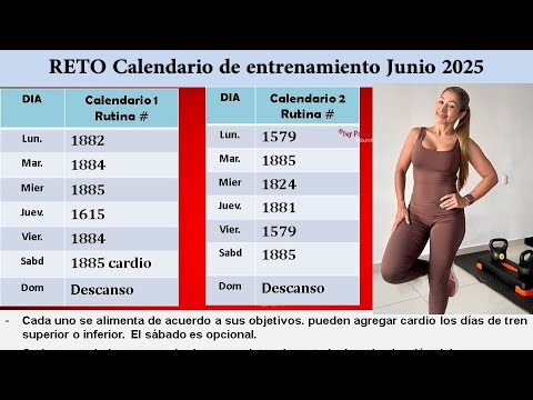 Calendario de entrenamiento junio 2025