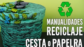 Manualidades con Reciclaje ♻️ Haz tu Propia Cesta o Papelera