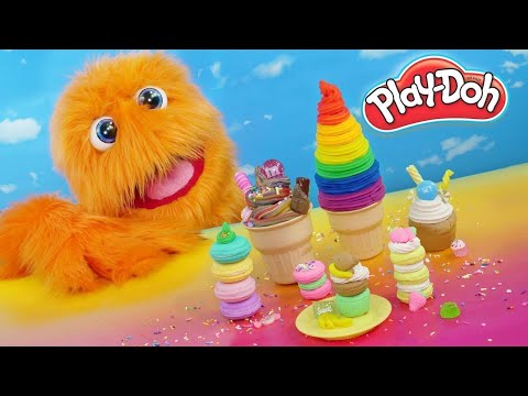 Funny & Cute Rainbow Play Doh Ice cream cones clay lol surprise playset playdough by Fuzzy Puppet