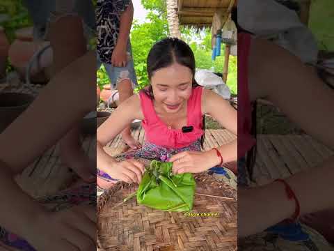 หมกเห็ดขอนขาวห่อใบตองหอมอร่อยมาก