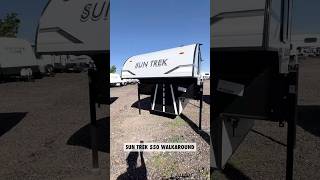 Step inside the Sun Trek 550, a lightweight hard side truck camper built for short and super-short b