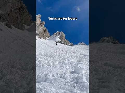 Turns are for losers😅 #skiing #funnyvideos #shorts