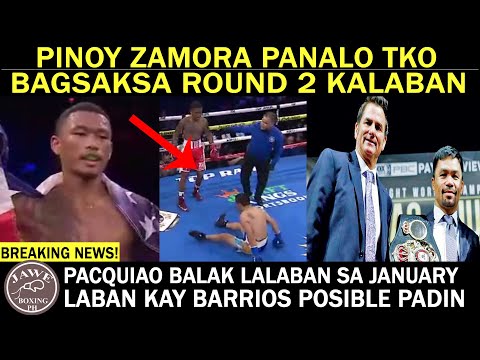 BREAKING NEWS: Pinoy Demler Zamora Panalo Knockout Sa Round 2 Si Reynoso,Pacquiao Lalaban Sa January