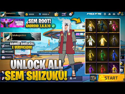COMO TER TODAS AS SKINS DO FREE FIRE GRÁTIS ANDROID UNLOCK ALL ATUALIZADO SEM ROOT SEM SHIZUKU