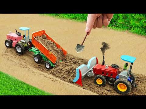 Diy tractor mini making Concrete Bridge Construction | Excavator rescues Bridge Collapse | HP Mini