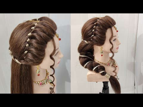 Lace Hairstyle | Chain, Dori Front Layers Hairstyle | Punjabi Braid Hair style Girl