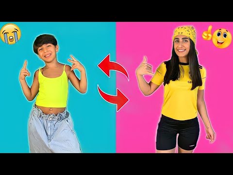 تحدي تبادل الملابس مع ابني !!