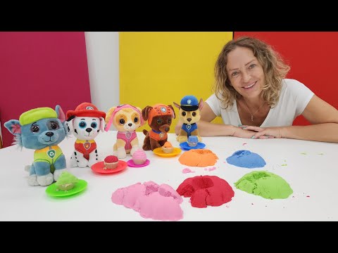 Spielspaß mit der Paw Patrol - Kuchen aus kinetischem Sand - Farben Lernen mit Nicole