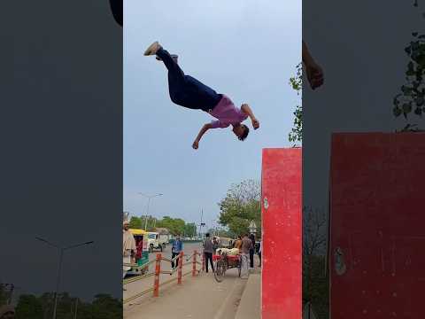 Reverse? jump stunt #viral #shortsvideo #flipsinpublic #youtube #shorts #support?