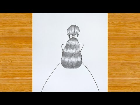 How to draw a girl backside drawing / pencil drawing / Easy drawing