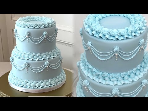 DECORATING a Vintage Style Wedding Cake 🍰 Beautiful Old School Wedding Cake Tutorial