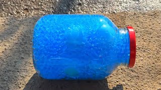 Breaking rainbow glass bottles ⚠️🔥 Crushing Crunchy & Soft Things !