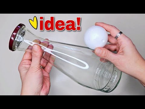 Awesome and Cute Idea Made with Large Glass Bottle and Styrofoam Ball! 👍🥰