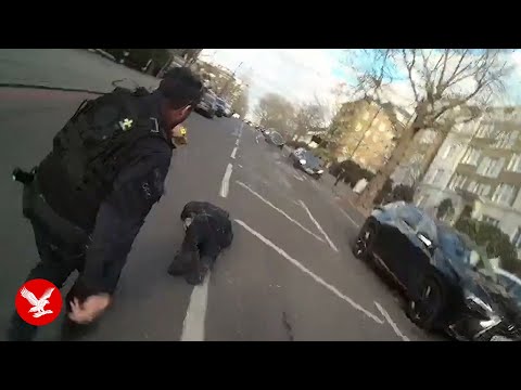 YouTube video thumbnail: Armed Police Snare Phone Snatchers After High-Speed Chase Through London