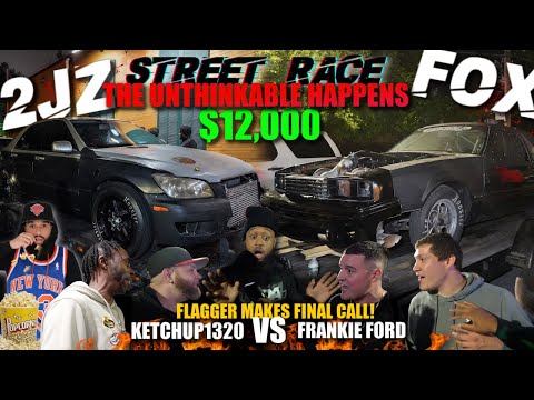 $12K STREET RACE 2JZ LEXUS 300 VS SBF TURBO FOXBODY CLEAN OR CROSS? PAID THE WRONG TEAM? HEATED