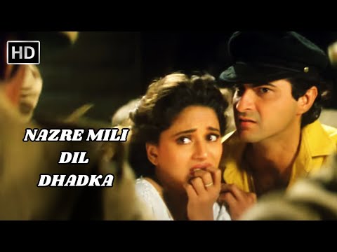 Nazre Mili Dil Dhadka | Raja | 1995 | Madhuri Dixit & Sanjay Kapoor | Udit & Alka Yagnik Superhit.