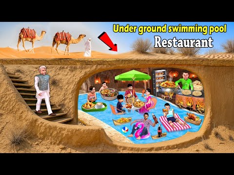 Underground Swimming Pool Restaurant in Desert Tasty Food Hindi Kahani Hindi Stories Moral Stories