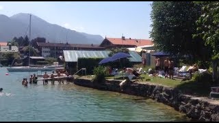 Trainingslager Borussia Mönchengladbach am Tegernsee - Spieler gehen in Rottach Egern baden