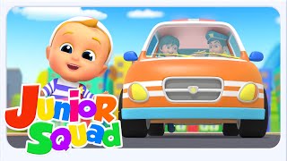 Junior Squad عجلات على سيارة الشرطة 🚓🎵 | أغنية للأطفال باللغة العربية