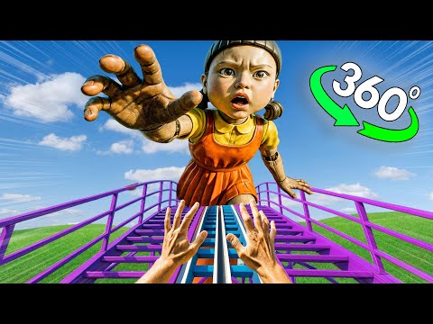 360° VR Squid Game Roller Coaster -  Green light Red light🔴🟢