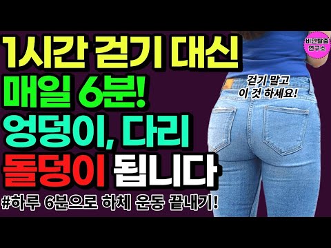 40대 50대 1시간 걷기 대신 이 운동 6분만 하세요. 한달만 하면 뱃살 내장지방 싹다 빠지고 하체 엉덩이 돌덩이 됩니다 체력기르는 운동