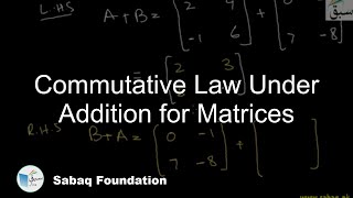 Commutative Law Under Addition for Matrices