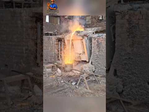 Million Tons of iron Scrap into Billets #shorts #ytshorts #productionfacility #asmr #ironrods